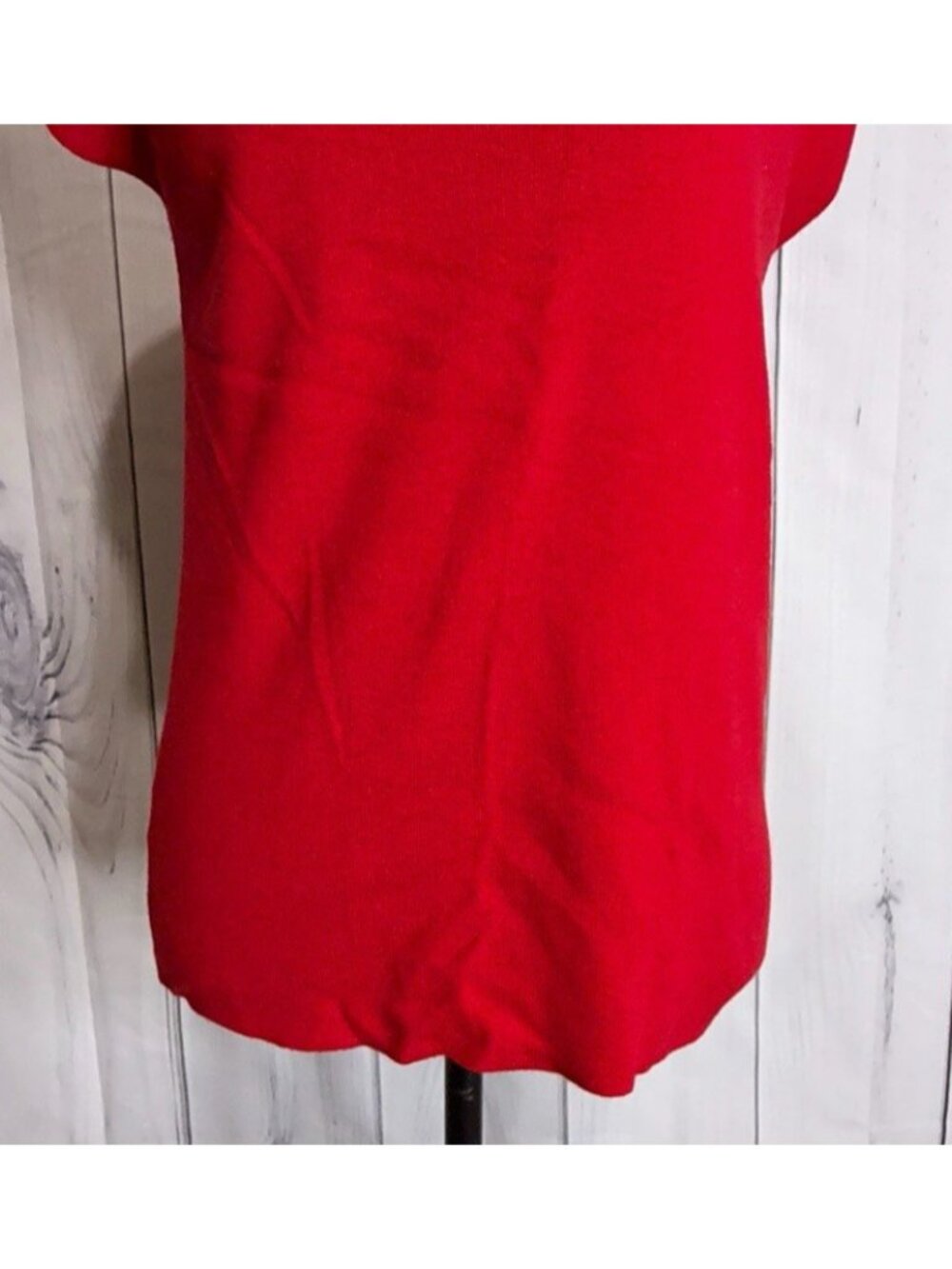 Ann Taylor Petite Sz LP Mock Neck Sleeveless Knit Top Sweater Red Capsule - Picture 3 of 9